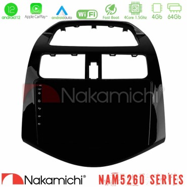 Nakamichi NAM5260 Series 4Core Android12 4+64GB Chevrolet Spark 2009-2015 Navigation Multimedia Tablet 9" Με Carplay &amp; Android Auto