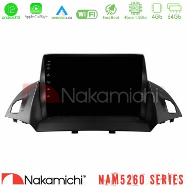 Nakamichi NAM5260 Series 4Core Android12 4+64GB Ford C-Max/Kuga Navigation Multimedia Tablet 9" Με Carplay &amp; Android Auto