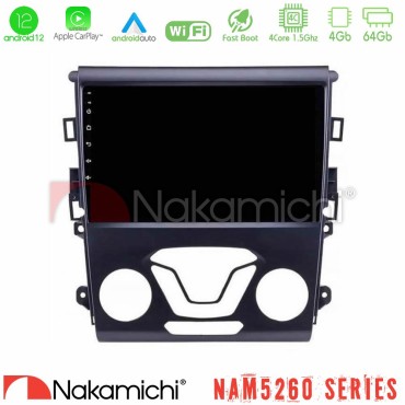 Nakamichi NAM5260 Series 4Core Android12 4+64GB Ford Mondeo 2014-2017 Navigation Multimedia Tablet 9" Με Carplay &amp; Android Auto