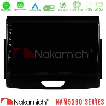 Nakamichi NAM5260 Series 4Core Android12 4+64GB Ford Ranger 2017-2022 Navigation Multimedia Tablet 9" Με Carplay &amp; Android Auto