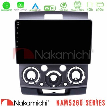 Nakamichi NAM5260 Series 4Core Android12 4+64GB Ford Ranger/Mazda BT50 Navigation Multimedia Tablet 9" Με Carplay &amp; Android Auto