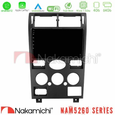 Nakamichi NAM5260 Series 4Core Android12 4+64GB Ford Mondeo 2001-2004 Navigation Multimedia Tablet 9" Με Carplay &amp; Android Auto