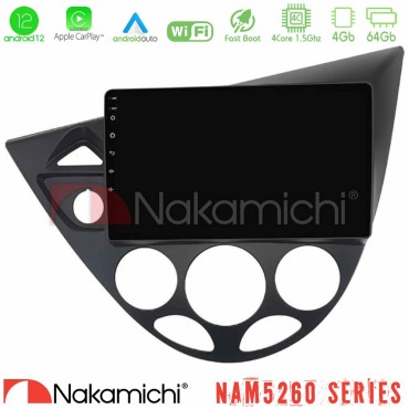 Nakamichi NAM5260 Series 4Core Android12 4+64GB Ford Focus 1999-2004 Navigation Multimedia Tablet 9" Με Carplay &amp; Android Auto