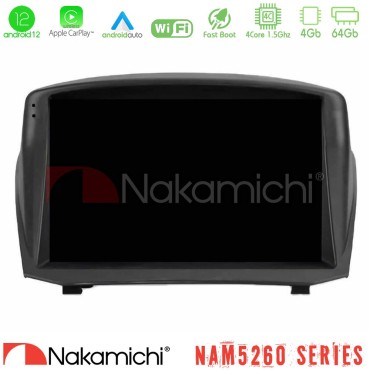 Nakamichi NAM5260 Series 4Core Android12 4+64GB Ford Fiesta 2008-2016 Navigation Multimedia Tablet 9" (Oem Style) Με Carplay &amp; Android Auto