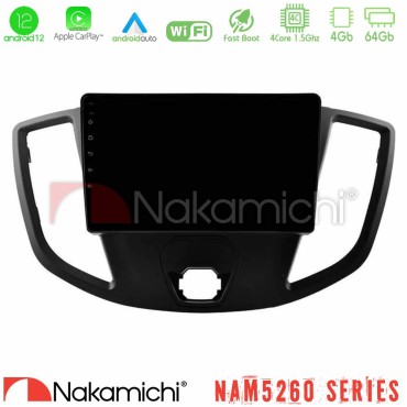 Nakamichi NAM5260 Series 4Core Android12 4+64GB Ford Transit 2014-&gt; Navigation Multimedia Tablet 9" Με Carplay &amp; Android Auto