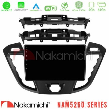 Nakamichi NAM5260 Series 4Core Android12 4+64GB Ford Transit Custom/Tourneo Custom Navigation Multimedia Tablet 9" Με Carplay &amp; Android Auto