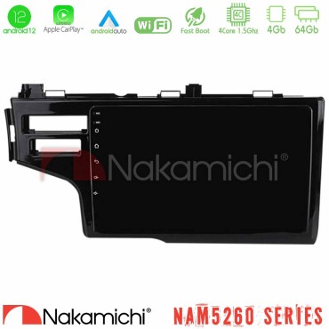 Nakamichi NAM5260 Series 4Core Android12 4+64GB Honda Jazz 2013-2020 Navigation Multimedia Tablet 9" Με Carplay &amp; Android Auto
