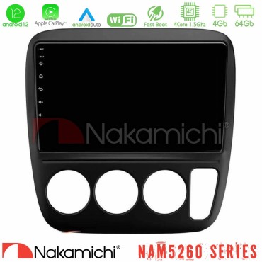 Nakamichi NAM5260 Series 4Core Android12 4+64GB Honda CRV 1997-2001 Navigation Multimedia Tablet 9" Με Carplay &amp; Android Auto