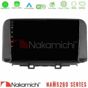 Nakamichi NAM5260 Series 4Core Android12 4+64GB Hyundai Kona 2018-2023 Navigation Multimedia Tablet 10" Με Carplay &amp; Android Auto