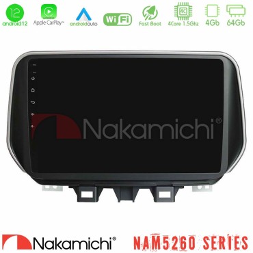 Nakamichi NAM5260 Series 4Core Android12 4+64GB Hyundai Tucson 2019-&gt; Navigation Multimedia Tablet 9" Με Carplay &amp; Android Auto