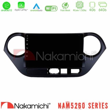Nakamichi NAM5260 Series 4Core Android12 4+64GB Hyundai i10 2014-2020 Navigation Multimedia Tablet 9" Με Carplay &amp; Android Auto