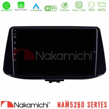 Nakamichi NAM5260 Series 4Core Android12 4+64GB Hyundai i30 Navigation Multimedia Tablet 9" Με Carplay &amp; Android Auto