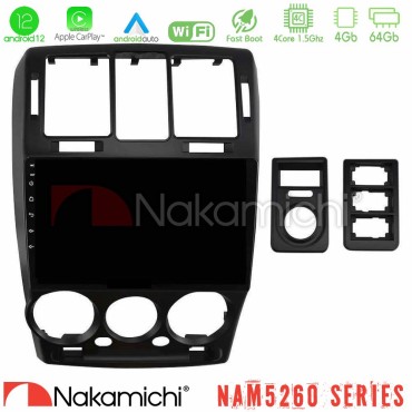 Nakamichi NAM5260 Series 4Core Android12 4+64GB Hyundai Getz 2002-2009 Navigation Multimedia Tablet 9" Με Carplay &amp; Android Auto