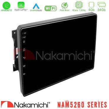 Nakamichi NAM5260 Series 4Core Android12 4+64GB Chrysler / Dodge / Jeep Navigation Multimedia Tablet 10" Με Carplay &amp; Android Auto