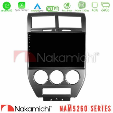 Nakamichi NAM5260 Series 4Core Android12 4+64GB Jeep Compass/Patriot 2007-2008 Navigation Multimedia Tablet 10" Με Carplay &amp; Android Auto