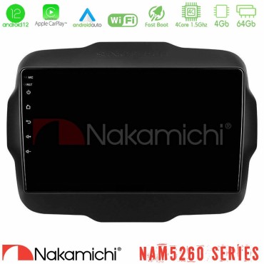 Nakamichi NAM5260 Series 4Core Android12 4+64GB Jeep Renegade 2015-2019 Navigation Multimedia Tablet 9" Με Carplay &amp; Android Auto