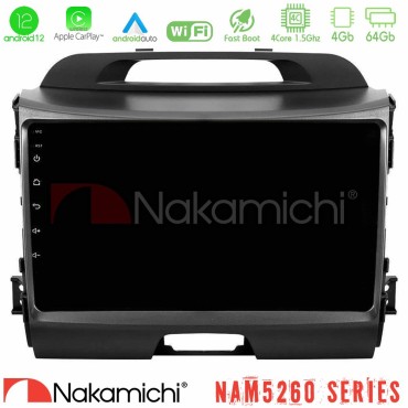 Nakamichi NAM5260 Series 4Core Android12 4+64GB Kia Sportage Navigation Multimedia Tablet 9" Με Carplay &amp; Android Auto