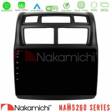 Nakamichi NAM5260 Series 4Core Android12 4+64GB Kia Sportage 2008-2011 Navigation Multimedia Tablet 9" Με Carplay &amp; Android Auto