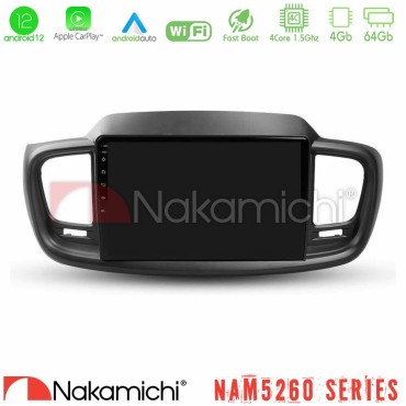 Nakamichi NAM5260 Series 4Core Android12 4+64GB Kia Sorento 2018-2021 Navigation Multimedia Tablet 9" Με Carplay &amp; Android Auto