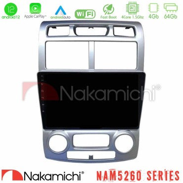Nakamichi NAM5260 Series 4Core Android12 4+64GB Kia Sportage 2005-2008 Navigation Multimedia Tablet 9"" Με Carplay &amp; Android Auto