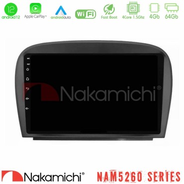 Nakamichi NAM5260 Series 4Core Android12 4+64GB Mercedes SL Class 2005-2011 Navigation Multimedia Tablet 9" Με Carplay &amp; Android Auto