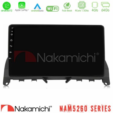 Nakamichi NAM5260 Series 4Core Android12 4+64GB Mercedes C Class W204 Navigation Multimedia Tablet 9" Με Carplay &amp; Android Auto