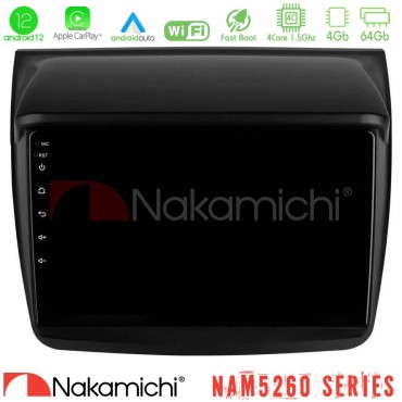 Nakamichi NAM5260 Series 4Core Android12 4+64GB Mitsubishi L200 Navigation Multimedia Tablet 9" Με Carplay &amp; Android Auto