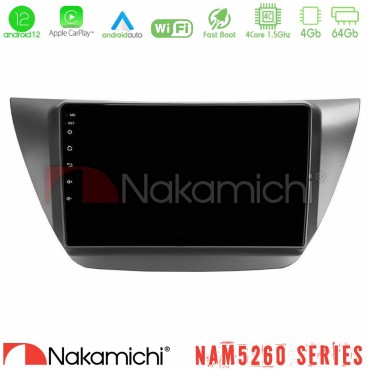 Nakamichi NAM5260 Series 4Core Android12 4+64GB Mitsubishi Lancer 2004 – 2008 Navigation Multimedia Tablet 9" Με Carplay &amp; Android Auto