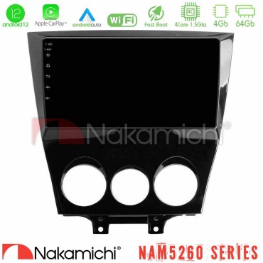 Nakamichi NAM5260 Series 4Core Android12 4+64GB Mazda RX8 2008-2012 Navigation Multimedia Tablet 9" Με Carplay &amp; Android Auto