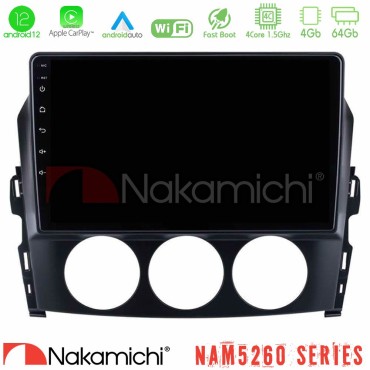 Nakamichi NAM5260 Series 4Core Android12 4+64GB Mazda MX-5 2006-2008 Navigation Multimedia Tablet 9" Με Carplay &amp; Android Auto