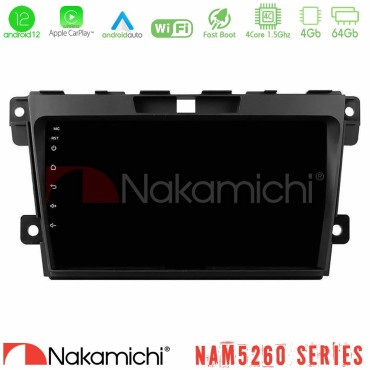 Nakamichi NAM5260 Series 4Core Android12 4+64GB Mazda CX-7 2007-2011 Navigation Multimedia Tablet 9" Με Carplay &amp; Android Auto