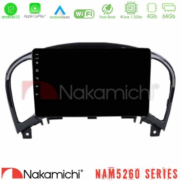 Nakamichi NAM5260 Series 4Core Android12 4+64GB Nissan Juke Navigation Multimedia Tablet 9" Με Carplay &amp; Android Auto