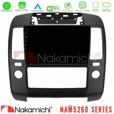 Nakamichi NAM5260 Series 4Core Android12 4+64GB Nissan Navara Navigation Multimedia Tablet 9" Με Carplay &amp; Android Auto