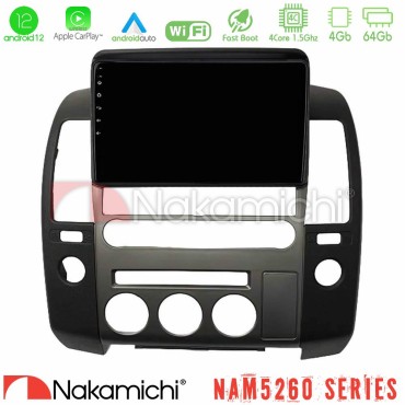 Nakamichi NAM5260 Series 4Core Android12 4+64GB  Nissan Navara D40 2006-2012 (με εργ.οθόνη) Navigation Multimedia Tablet 9" Με Carplay &amp; Android Auto