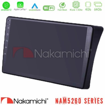 Nakamichi NAM5260 Series 4Core Android12 4+64GB Nissan Navara D40 Navigation Multimedia Tablet 9" Με Carplay &amp; Android Auto