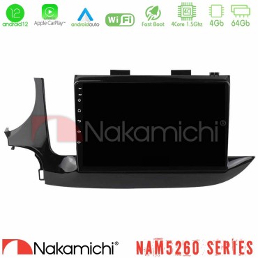 Nakamichi NAM5260 Series 4Core Android12 4+64GB Opel Mokka 2016-2020 Navigation Multimedia Tablet 9" Με Carplay &amp; Android Auto