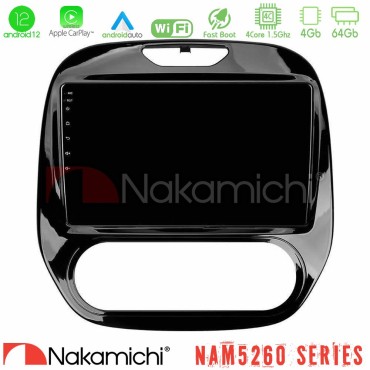 Nakamichi NAM5260 Series 4Core Android12 4+64GB Renault Captur 2013-2019 (Manual AC) Navigation Multimedia Tablet 9" Με Carplay & Android Auto