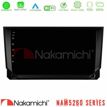 Nakamichi NAM5260 Series 4Core Android12 4+64GB Seat Arona/Ibiza Navigation Multimedia Tablet 9" Με Carplay & Android Auto