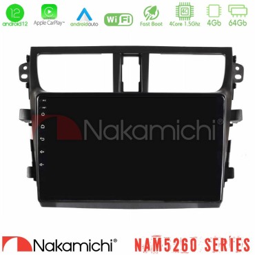 Nakamichi NAM5260 Series Suzuki Celerio 2014-2020 4Core Android12 4+64GB Navigation Multimedia Tablet 9" Με Carplay &amp; Android Auto