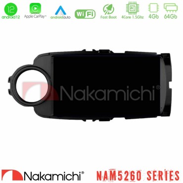 Nakamichi NAM5260 Series 4Core Android12 4+64GB Toyota Yaris Navigation Multimedia Tablet 9" (Μαύρο Χρώμα) Με Carplay &amp; Android Auto