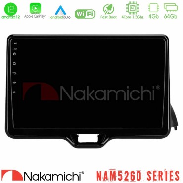 Nakamichi NAM5260 Series 4Core Android12 4+64GB Toyota Yaris 2020-&gt; Navigation Multimedia Tablet 10" Με Carplay & Android Auto