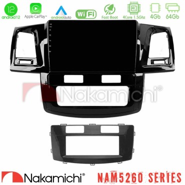 Nakamichi NAM5260 Series 4Core Android12 4+64GB Toyota Hilux 2007-2011 Navigation Multimedia Tablet 9" Με Carplay & Android Auto
