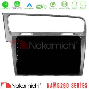 Nakamichi NAM5260 Series 4Core Android12 4+64GB VW GOLF 7 Navigation Multimedia Tablet 10" Με Carplay &amp; Android Auto
