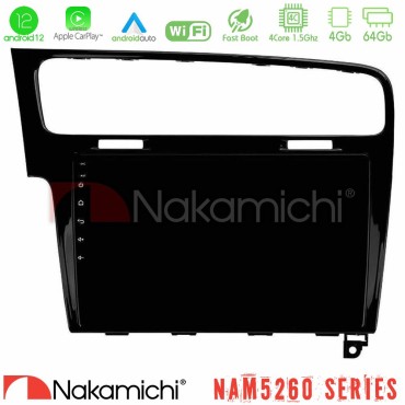 Nakamichi NAM5260 Series 4Core Android12 4+64GB VW GOLF 7 Navigation Multimedia Tablet 10" Με Carplay &amp; Android Auto