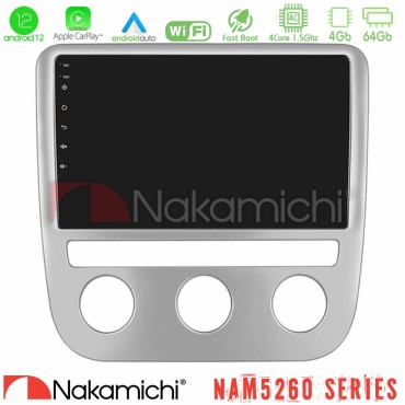 Nakamichi NAM5260 Series 4Core Android12 4+64GB VW Scirocco / Eos Navigation Multimedia Tablet 9" Με Carplay &amp; Android Auto