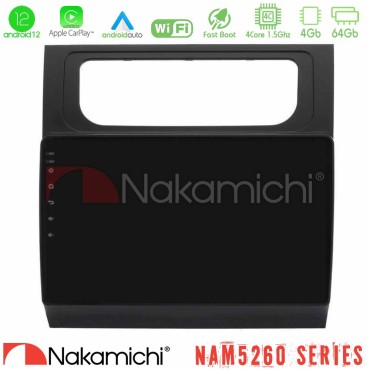 Nakamichi NAM5260 Series 4Core Android12 4+64GB VW Touran 2011-2015 Navigation Multimedia Tablet 10" Με Carplay &amp; Android Auto