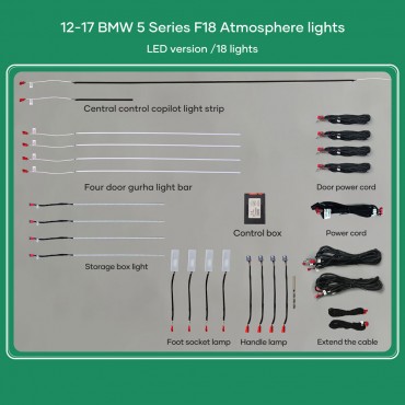 DIQ AMBIENT BMW S.5 (F10-F11-F18) Mod.2012-2017 (Digital iQ Ambient Light BMW Series 5 mod.2012-2017, 18 Lights, 11 Colors)