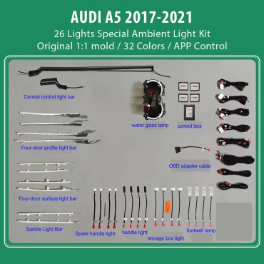 DIQ AMBIENT AUDI A5 (F5) mod. 2017-2021 (Digital iQ Ambient Light for Audi A5 mod. 2017-2021, 26 Lights)