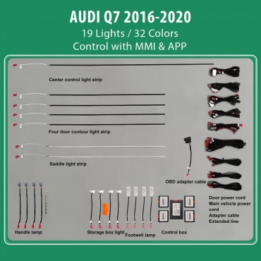 DIQ AMBIENT AUDI Q7 (4M) mod. 2016-2020 (Digital iQ Ambient Light Audi Q7 mod. 2016-2020, 19 Lights)