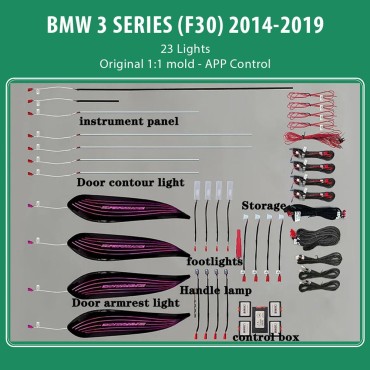 DIQ AMBIENT BMW S.3 (F30) FULL KIT (Digital iQ Ambient Light BMW Series 3 (F30) mod. 2014-2019 , 23 Lights)